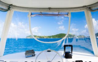 View of water from interior of boat